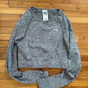 Gymshark Women's Heathered Gray Long Sleeve Top